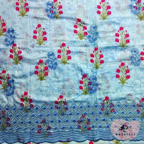 Cotten Hand Work Sky Blue