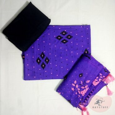 Joypuri Printed Cotton Purple
